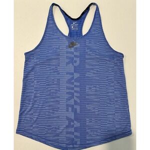 Nike Air Dri Fit Mesh Racer‎ Back Blue Tank Top Women's Large